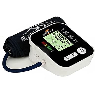 Blood Pressure Monitor with Pulse Rate Detection - Large LCD Display - Includes BP Cuff Kit for Arm Circumference of 22-32cm - Accurate Blood Pressure Monitors for Home Use (Black)