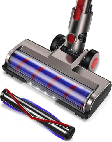 Vacuum Head Replacement for Dyson V7 V8 V15 V10 V11 SV14 SV12 SV11 SV10 Vacuum Cleaners with 4 LED Headlights and 2 Replacement Rollers Brush Head Replacement for Hardwood Floor Carpets Attachment