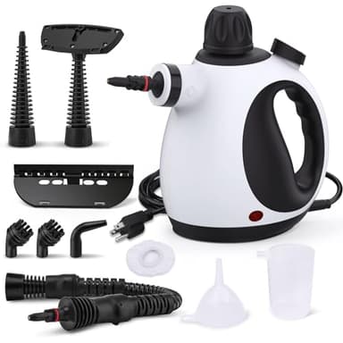 Portable Steam Cleaner, Hand Held steamers for cleaning house, Home Multi Purpose - 10-Piece Accessory Kit for Sofa, Carpets, Upholstery