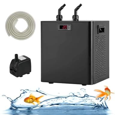 Eastnmythet Aquarium Chiller 160L/300L/500L, Water Cooler Fish Tank Chiller 1/10 HP, 1/3 HP, 1/2 HP, Water Chiller for Ice Bath, Quiet Water Chiller,500L/132Gal