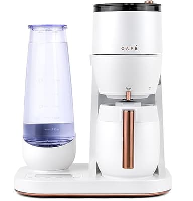 Café Specialty Grind and Brew Coffee Maker, Single-Serve Option, 10-Cup Thermal Carafe, WiFi Enabled Technology, Smart Home Kitchen Essentials, SCA Certified, Barista-Quality Brew, Matte White