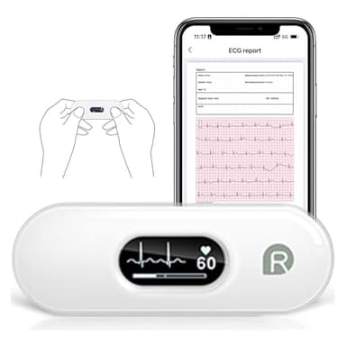 CheckMe DuoEK-S Home ECG Monitor, Wireless Bluetooth Heart Monitor with Analysis Report, 0.96 inch OLED Screen, 30s - 5 mins, Heart Rate Monitor, APP for iOS/Android