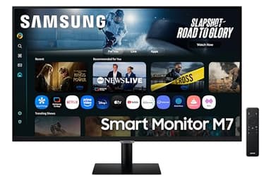 Samsung LS32FM702UUXXU 32" 4K Ultra HD HDR10 Smart Monitor with Speakers - 3840x2160, USB-C, HDMI, WiFi, Bluetooth, Smart Hub for TV streaming, Catch Up Apps and Gaming Hub