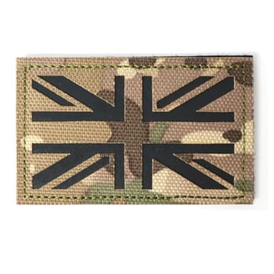 Multicam Camo IRR Union Jack Flag Patch British Military Hook and Loop 8x5cm Army Airsoft Badge MTP UK