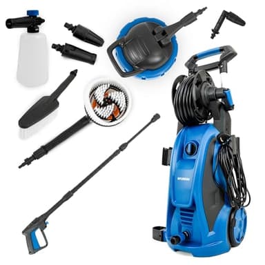 Hyundai Electric Pressure Washer, 180 Bar 2610si, 2400W, 8L/min Flow Rate, Jet Wash with Hose, Attachments and Patio Cleaner