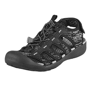 GRITION Men's Hiking Sandals Women Closed Toe, Waterproof Lightweight Adjustable Hiking Athletic Sandals, Breathable For Beach Summer Adventure Comfortable Outdoor Sport 40EU/UK6.5 Black