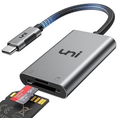 uni SD Card Reader, Aluminum USB C to Micro SD/SD Card Adapter Thunderbolt 3 for SDXC/SDHC/MMC/RS-MMC, Compatible for iPhone 15 16, MacBook Pro/Air, iPad Pro, Android, Galaxy S22 etc.