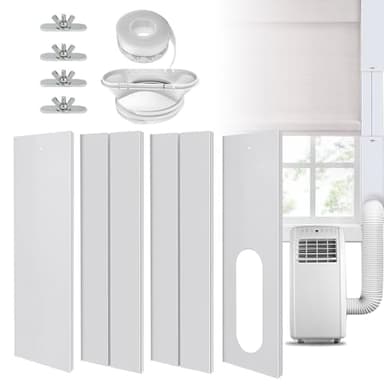 TGKYK Air con Sliding Window Seal, Air Conditioner Window Vent Kit, Adjustable Air Conditioner Window Seal, Thickened Portable Air Conditioner Window Vent Kit for Diameter 43-140cm/17-55inchs Window