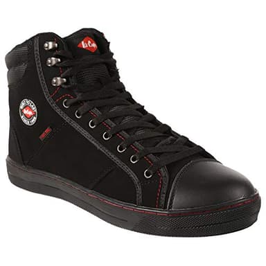 Lee Cooper LCSHOE022 Workwear SB/SRA Unisex Baseball Style Safety Shoe, Black, 11 UK