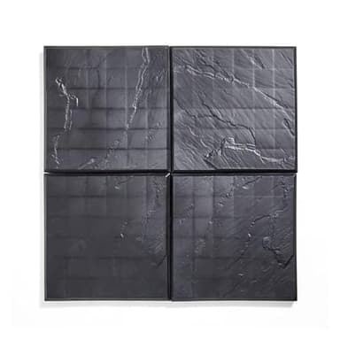 Paving Tile 4 Pack – Black Garden Stepping Stones Stomp Easy Instant Patio Tiles Interlocking Outdoor Floor Tiles for Patios & Decking Plastic Paving Slabs for Garden Paths DIY Quick-Lay Patio Slabs