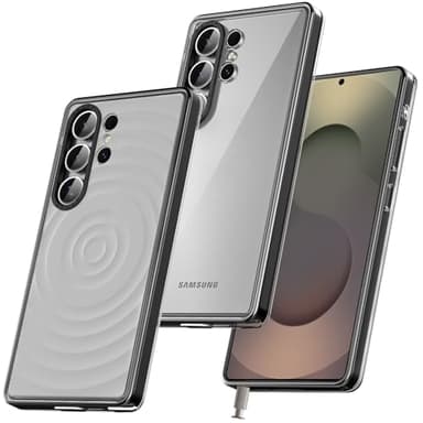 GOODVISH Detachable Case for Samsung Galaxy S25 Ultra Case, Rugged Shockproof Bumper, [2 Back Panel] Premium PMMA Transparent & Skin Soft Silicone, 2 in 1 Protective Phone Case Cover, Clear & Grey