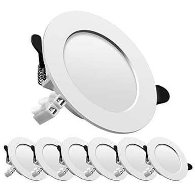 Tofisr LED recessed Ceiling Light,7W Downlights 700LM Cool White 6000K,Set of 6 spotlights,Cut Φ75-95MM,AC175~265V,Round Aluminum Alloy casing for Living Room Bedroom Kitchen