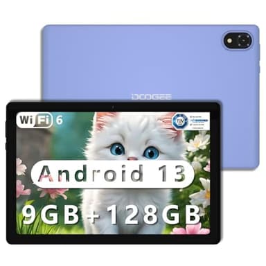 DOOGEE 2025 Newest Android Tablets 10 inch, U10 Tablet 9GB RAM+128GB ROM(TF 1TB), Quad-Core 2.0 GHz, 1280 * 800 HD+ IPS Gaming Tablet, TUV/WiFi 6/Bluetooth 5.0/5060mAh/5MP+8MP/OTG/Type C