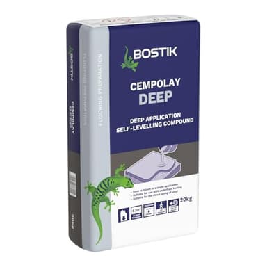 Bostik Cempolay Deep Self-Levelling Compound, Fast Setting, Apply Between 5mm and 50mm, Size - 20kg, Colour - Grey