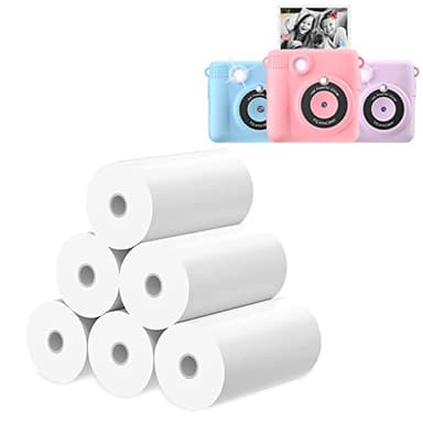 OPERHOO 6 Rolls Kids Camera Print Paper, Zero Ink Refill for Kids Instant Camera 2.2 Inch BPA Free Photo Paper Compatible with Most Children Instant Print Camera