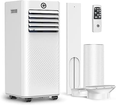 Air Conditioning Unit, 4-In-1 Powerful Portable Air Conditioner, Dehumidifier, Ventilation, Cooling Fan with Digital Display, 2 Fan Speeds, 24 Hour Timer & Window Venting Kit for Rooms Up to 259ft