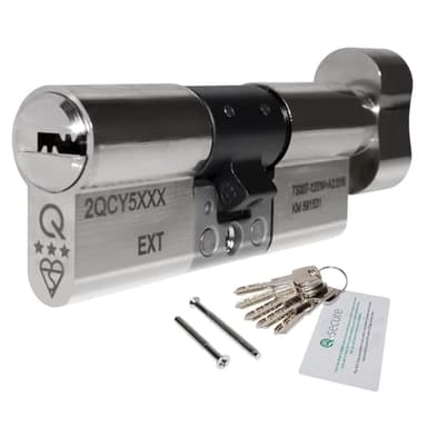 Nickel, 35/35 (70mm) greenteQ Orion TS007 3-Star Anti-Snap Thumbturn Euro Cylinder Twist Lock Door Barrel