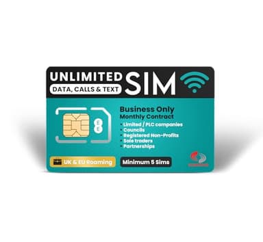 EE Unlimited Calls, Texts, Data & EU Roaming Sim - £20 per month for 24 Months - Business Monthly Contract Sim - Minimum 5 Sims Required (Calls, Texts, Data & EU Roaming)