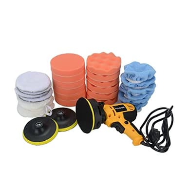 YORKING Buffer Polisher 600W Electric Polishing Machines Portable Rotary Car Polisher with 500-3500 RPM 6 Variable Speeds 125mm Base for Car Polish Floor Waxing Metal Descaling