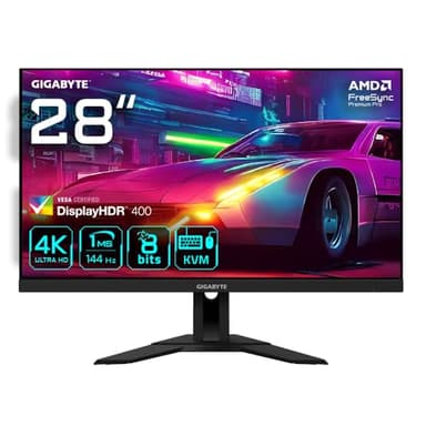 GIGABYTE M28U EK 28" LED 4K Ultra HD Gaming Monitor - 3840 x 2160(4K Ultra HD), 144Hz, 1ms, FreeSync Premium Pro, DisplayHDR 400, High Dynamic Range (HDR) 1500, High Dynamic Range (HDR) 400, HDMI 2.1