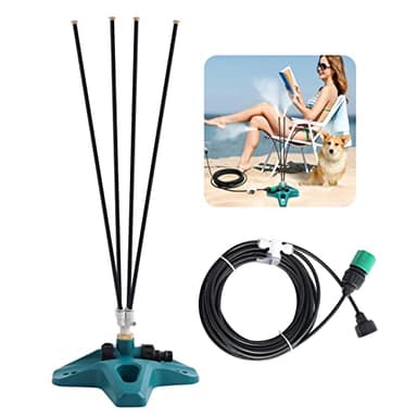 Standing Mister for Outside Patio Standing Misting Cooling System 4Head Portable Standing Misting Cooling System Water Mister Stand up Mister for Outdoor Cooling