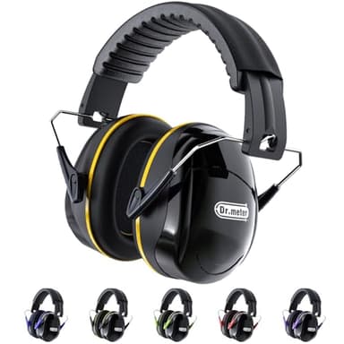 Dr.meter Ear Defenders Adults, SNR 31dB Noise Reduction Earmuffs with with Adjustable Headband Double Layers Hearing Protection for Gardening Yard Work