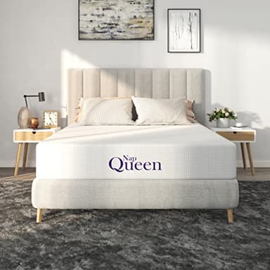 NapQueen 8 Inch Queen Size Mattress, Bamboo Charcoal Memory Foam Mattress, Bed in a Box