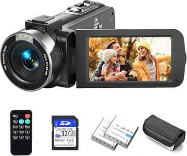 Windancy Video Camera Camcorder, Ultra HD 2.7K 42MP Digital YouTube Vlogging Camera Recorder,Video Camera 30FPS 3.0 Inch LCD 270 Rotatable Degree IPS Screen with 2 Batteries Inculde 32GB SD Card