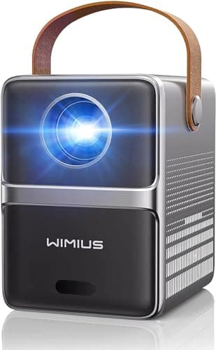 【Short Throw & Auto Vertical Keystone 1s Focus】Mini Projector, WiMiUS 20000 Lumen WiFi Bluetooth Portable Projector 4K FHD 1080P Supported, 70% Zoom 300" Smart Video Projector for Home, Outdoor, Gifts