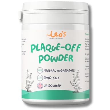 Leo's Plaque Off Powder for Dogs & Cats | 200g | Pet Teeth Cleaning Care & Breath Freshener Dental Products | 100% Natural | No More Dog Toothbrush or Dog Toothpaste | Plaque Remover for Dogs & Cats