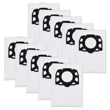 JILAN 10 Pack WD4 Filter Bags 487 Replacement for Karcher WD4 WD5 Multi-Purpose Karcher Premium Vacuum Cleaner MV4 MV5 MV6 Wet & Dry Vacuum Cleaner Compared to Parts 2.863-006.0