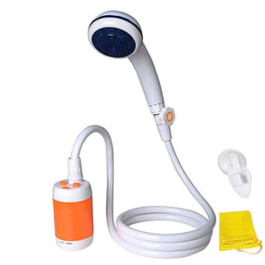 Portable Shower Electric Shower Camping Shower for Home or Outdoor Showering Car Washing Pet bathing Vegetation Watering with Shower Head Shut OFF Valve and Built-in 4800mAH Rechargeable Battery