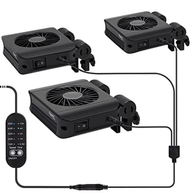 hygger Aquarium Chillers Fan, Fish Tank Cooling Fan,Quiet Aquarium Cooling Fan Equipment with Adjustable Speed Controller, Suitable for Up to 60cm Freshwater Saltwater Tanks(3-Fan Head)
