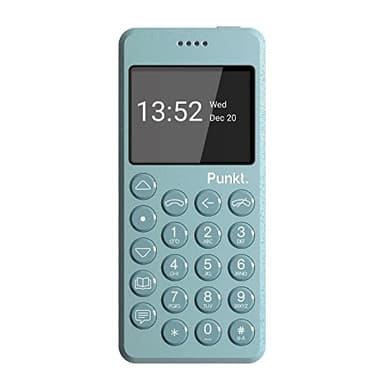 Punkt. MP02 New Generation 4G LTE Minimalist Mobile Phone, Unlocked, Nano-SIM, WiFi Hotspot,2GB RAM+16GB Storage, 1280 mAh Battery - Light Blue