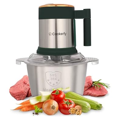 Cookerfy Food Processor with Ergonomic Handle - Durable Mini Chopper with 2 Chopping Levels - Mini Chopper Food Processor Small with 1.8L Capacity