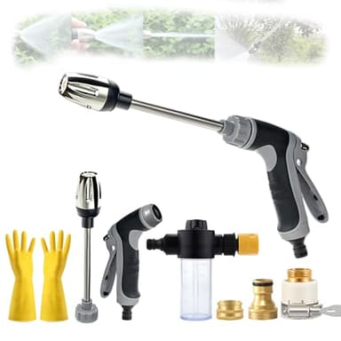 Water Blitz Pressure Washer, WaterBlitz High Pressure with Long Rod 3 Metal Joints Foam Jug, Ergonomic Handle Quick Connect With 360° Rotating for Three spray Modes