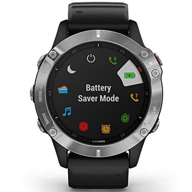 Garmin Fenix 6, Premium Multisport GPS Watch, Heat and Altitude Adjusted V02 Max, Pulse Ox Sensors and Training Load Focus, Silver with Black Band