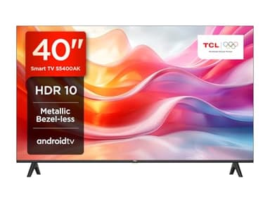 TCL 40S5400AK 40-inch Television, HDR, FHD, Smart TV Powered by Android TV, Bezeless design (Kids Mode, Dolby Audio, compatible with Google assistant)