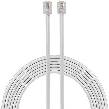 Power Gear Telephone Line Cord, 100 Feet, Phone Cord, Modular Jack Ends, Works for Phone, Modem or Fax Machine, For Use in Home or Office, White, 27638