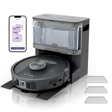 Shark PowerDetect 2-in-1 Robot Vacuum & Mop, NeverTouch 30-Day Self-Empty and Self-Refill Robot Vacuum with 3D & LiDAR Navigation, NeverStuck Obstacle Bypass, WiFi/App/Alexa, Black RV2800YEEU