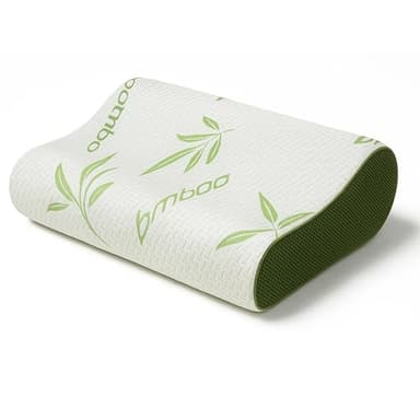 Rohi Bamboo Memory Foam Pillow – Cervical Orthopedic Neck Support Pillows – Breathable & Hypoallergenic – Soft Supportive Bamboo Side Sleeper Pillow for Neck and Shoulder Pain Small (50cm x 30cm)