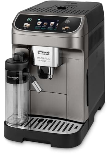 De'Longhi Magnifica Plus ECAM320.70.SB, Automatic Coffee Machine, Hot Milk Cream System for Automatic Cappuccino, Full-Touch Color Display, Extra Shot Function, x2 Function, Titanium Black
