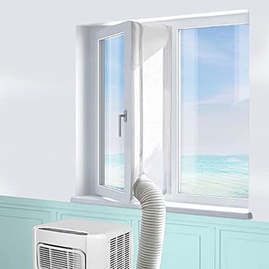 Air Conditioner Window Seal, Machine-YA Window Seal for Portable Air Conditioner and Tumble Dryer, Works with Every Mobile Air-Conditioning Unit, Air Exchange Guards with Zip and Hook Tape (300CM)