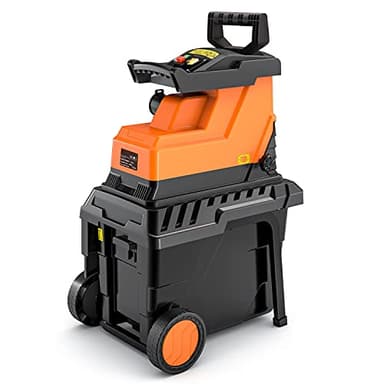 LSRL Garden Shredder 2500W, Silent Crushing Shredder, Adjustable Cutting Size, Max.45mm Capacity, 55L Collection Box, Shredders and Chippers with Transport Wheel