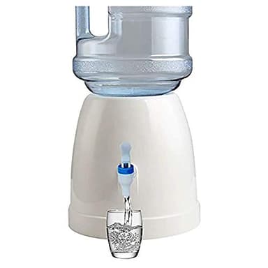 Water Dispenser With Tap, Countertop Mini Drinking Holder Water Bottle Dispensers Stand For Kitchen Home Office,White