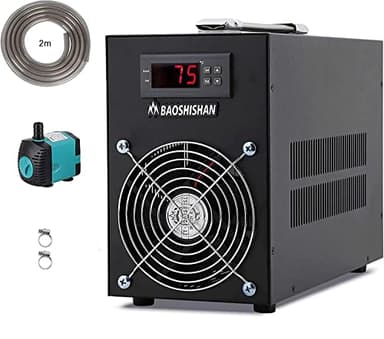 BAOSHISHAN Aquarium Chiller Water Cooler 60L Chiller Bounus Pump Kit Fish Tank Chiller Seafood Cultivation Equipment for Fresh/Salt Water Waterweeds Jellyfish Coral Crystal Shrimp 13gal 200W