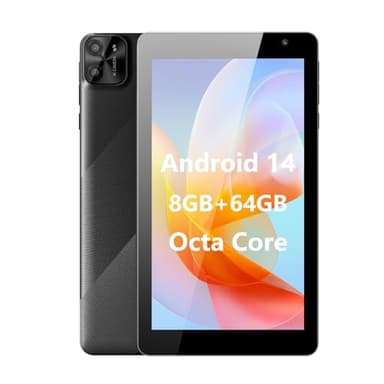 PRITOM 7 inch Android 14 Tablet PC with 8GB (3 + 5 GB expand) RAM 64 GB ROM, 8-Core, 5G WiFi, Dual Camera, Bluetooth, 7" Tablet