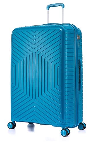 DK Luggage 28" Large Hard Shell Polypropylene PP Suitcase 4 Wheel Spinner Luggage PP20 Blue