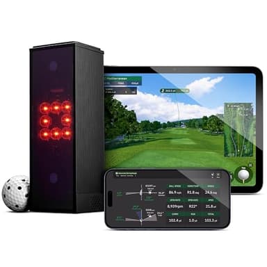 Square Golf Indoor Golf Launch Monitor, - Golf Simulator for Home with Realistic Practice & Accurate Feedback, High-Speed Camera, Ball Speed, Spin Rate, 3D Courses, Android/Apple/Windows Compatible