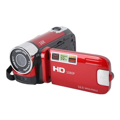 Yunir Video Camera Camcorder Digital Camera Recorder Full HD 4K 30FPS 48MP 2.7Inch 16X Digital Zoom Vlogging Camera Recorder, with USB Cable (Red)